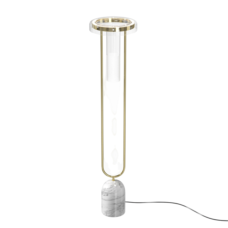 Напольный торшер светодионый Ikebana 3000К 24Вт Латунь Прозрачный в Краснодаре | Loft Concept 