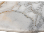 Столик журнальный с круглой мраморной столешницей на трех опорах Marble Stone Drawing варинант исполнения - 4 | Loft Concept в Краснодаре