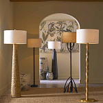 Торшер с фактурным массивным корпусом и тканевым цилиндрическим абажуром Textured Monolith варинант исполнения - 5 | Loft Concept в Краснодаре