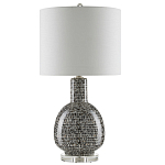 Настольная лампа с корпусом в форме амфоры и тканевым абажуром Warmth of Light варинант исполнения - 3 | Loft Concept в Краснодаре