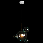 Подвесной светильник с прозрачными бирюзовыми стеклянными шарами и золотыми деталями Диаметр 43 Giopato & Coombes варинант исполнения - 2 | Loft Concept в Краснодаре