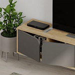 ТВ-тумба подвесная цвета древесины с 4-мя темно-серыми дверцами SPARK TV STAND OAK ANTHRACITE варинант исполнения - 4 | Loft Concept в Краснодаре