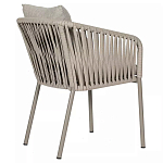 Стул серо-бежевый с декоративным плетением на спинке и подлокотниках Chair Weave варинант исполнения - 3 | Loft Concept в Краснодаре