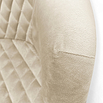 Барный стул со спинкой и подлокотниками на 4-х деревянных ножках Кремовый Велюр Ava Charm варинант исполнения - 4 | Loft Concept в Краснодаре