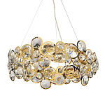 Люстра подвесная из золотых колец 57 см Golden Circles варинант исполнения - 1 | Loft Concept в Краснодаре