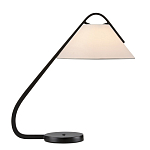 Настольная лампа с черным каркасом и белым тканевым абажуром в форме конуса Stylish Solution варинант исполнения - 3 | Loft Concept в Краснодаре