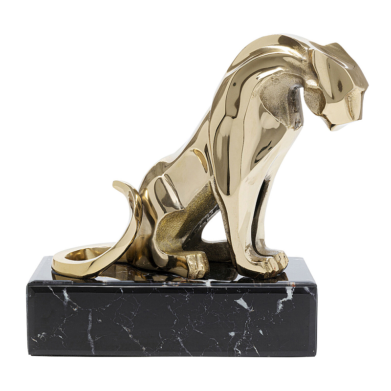 Декоративная фигура Golden Lion Черный Мрамор Nero Глянцевое золото в Краснодаре | Loft Concept 