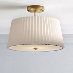 Потолочный светильник с белым плиссированным абажуром Ganglion варинант исполнения - 2 | Loft Concept в Краснодаре