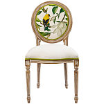 Стул бежевый из натурального бука с изображением птиц и цветов Blooming Birds варинант исполнения - 1 | Loft Concept в Краснодаре