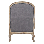 Кресло с пуфом с мягкой обивкой из льна Edward Armchair grey варинант исполнения - 3 | Loft Concept в Краснодаре