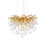 Люстра подвесная с прозрачными стеклянными подвесками в форме капель Диаметр 60 см Droplet Chandelier варинант исполнения - 6 | Loft Concept в Краснодаре