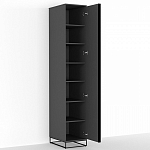 Шкаф-пенал с зеркальной дверцей и фасадом цвета графит Strict Lines варинант исполнения - 3 | Loft Concept в Краснодаре