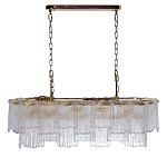 Люстра подвесная прямоугольная из рифленого стекла Fluted Glass Chandelier варинант исполнения - 2 | Loft Concept в Краснодаре