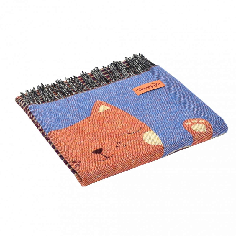 Плед CAT 1 Marzotto Синий Оранжевый в Краснодаре | Loft Concept 