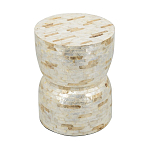 Приставной столик с мозаичным рисунком из раковин устриц Bone Inlay варинант исполнения - 4 | Loft Concept в Краснодаре