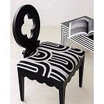 Дизайнерский стул с круглой деревянной спинкой Black and White Clover варинант исполнения - 7 | Loft Concept в Краснодаре