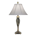 Настольная лампа с белым тканевым абажуром в форме колокола Stiffel варинант исполнения - 1 | Loft Concept в Краснодаре