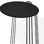 Стол журнальный круглый с серой столешницей из стекла на 4-х черных ножках Gray and Gold Marble варинант исполнения - 3 | Loft Concept в Краснодаре