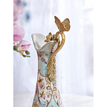 Кувшин с цветочным рисунком и бронзовой ручкой Blue Garden варинант исполнения - 5 | Loft Concept в Краснодаре