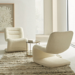 Кресло изогнутое с обивкой из ткани букле Smooth Bend Boucle Chair варинант исполнения - 7 | Loft Concept в Краснодаре