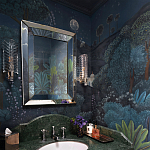 Обои ручная роспись Phuljhari Original colourway on Empire Blue dyed silk варинант исполнения - 1 | Loft Concept в Краснодаре