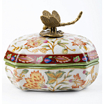 Фарфоровая шкатулка с бронзовой стрекозой Eden Garden варинант исполнения - 2 | Loft Concept в Краснодаре