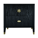 Тумба прикроватная с двумя ящиками Elsa Dreams Black варинант исполнения - 5 | Loft Concept в Краснодаре