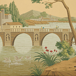 Обои ручная роспись Views of Italy Crepuscule варинант исполнения - 2 | Loft Concept в Краснодаре