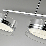 Люстра светодиодная с 4-мя круглыми прозрачными плафонами цилиндрической формы из акрила и стекла с пультом для регулировки света Glass Lamp Chromium варинант исполнения - 3 | Loft Concept в Краснодаре