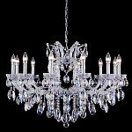 Люстра подвесная с 12-ю лампочками и прозрачными хрустальными подвесками на хромированном основании Crystal lamps варинант исполнения - 1 | Loft Concept в Краснодаре
