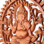 Панно из дерева круглое Ганеша Panel With Animals варинант исполнения - 2 | Loft Concept в Краснодаре