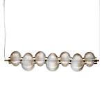 Подвесной светильник линейный с 7-ю рифлеными стеклянными шарами Marcelh Light варинант исполнения - 1 | Loft Concept в Краснодаре