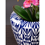 Кашпо с орнаментом в сочетании белого и синего цвета Artistic Flowerpot варинант исполнения - 2 | Loft Concept в Краснодаре