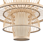 Подвесной светильник фигурный из деревянных прутьев с плафоном из натуральной ткани Light Inside the Cell варинант исполнения - 5 | Loft Concept в Краснодаре