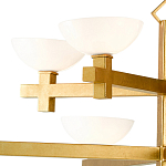 Люстра золотая с 8-ю молочными плафонами в виде чаши Tiers of Clear Lines варинант исполнения - 2 | Loft Concept в Краснодаре