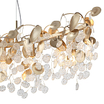 Люстра линейная с подвесками в форме монеток и золотистыми круглыми элементами из металла в виде лепестков FAIRYTREE Light варинант исполнения - 5 | Loft Concept в Краснодаре