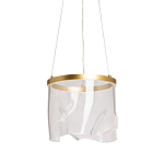 Подвесной светильник цилиндрической формы с прозрачным волнистым плафоном Wave Line варинант исполнения - 1 | Loft Concept в Краснодаре