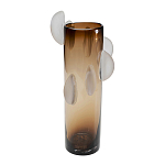 Ваза коричневая Forma Mare со стеклянными вставками варинант исполнения - 1 | Loft Concept в Краснодаре