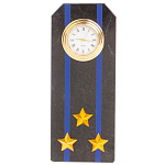 Часы погон подарочные настольные Авиация ВМФ из натурального камня Змеевик Military Clock варинант исполнения - 13 | Loft Concept в Краснодаре