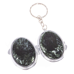 Зеркало брелок карманное двухстороннее из натурального камня Серафинит Stone Mirrors варинант исполнения - 2 | Loft Concept в Краснодаре