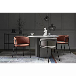 Стул полукруглый мягкий с буклированной обивкой Chair with Boucle Upholstery варинант исполнения - 1 | Loft Concept в Краснодаре