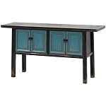 Деревянная консоль в китайском стиле с дверцами голубая Qin Console Table Blue варинант исполнения - 2 | Loft Concept в Краснодаре
