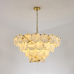 Люстра подвесная четырехъярусная с подвесками в форме дисков Cryptocrystalline Stone варинант исполнения - 5 | Loft Concept в Краснодаре