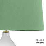 Настольная лампа с белым фигурным основанием на латунном основании и зеленым тканевым конусным абажуром Elstead Lighting варинант исполнения - 6 | Loft Concept в Краснодаре