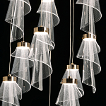 Люстра каскадная с 10-ю прозрачными плафонами Wave Line варинант исполнения - 6 | Loft Concept в Краснодаре