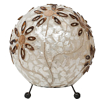 Настольная лампа из перламутра на металлическом каркасе Indonesian Ball варинант исполнения - 3 | Loft Concept в Краснодаре