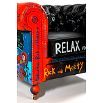 Кресло "Умный Умник" Rick and Morty graffiti chair натуральная кожа  варинант исполнения - 9 | Loft Concept в Краснодаре