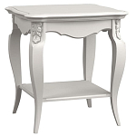 Стол журнальный белый из массива бука с полкой в стиле прованс White Provence варинант исполнения - 2 | Loft Concept в Краснодаре