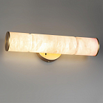 Бра с цилиндрическим плафоном из белого алебастра на круглом основании Латунь Cryptocrystalline Stone варинант исполнения - 2 | Loft Concept в Краснодаре