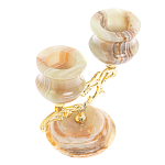 Подсвечник двухрожковый из натурального камня оникс Stone Candlestick варинант исполнения - 3 | Loft Concept в Краснодаре